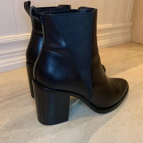 Classic Black Ankle Boots with  Chunky Heels - Picture 3 of 15